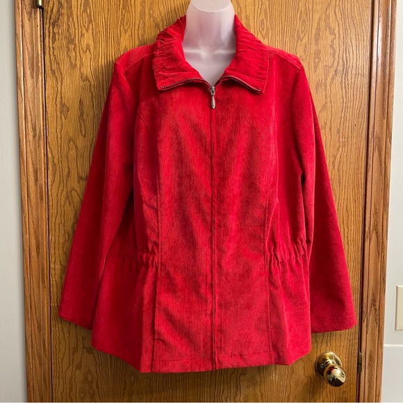 Christopher & Banks Women’s Lightweight Corduroy Jacket Zip Up Sz XL Colour Red - Picture 10 of 17